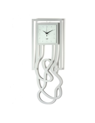 Arti & Mestieri-Orologio da parete particolare Timon bianco marmo cm 30x85H