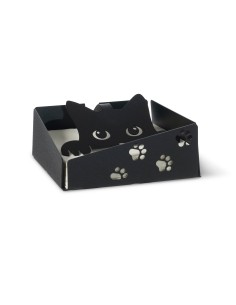Arti & Mestieri - Portatovaglioli Silvestro-17x17x6,5h cm-nero