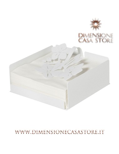 Arti & Mestieri - Portatovaglioli Fior di Loto-bianco marmo 17x17Px12H