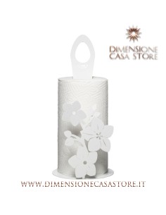 Arti & Mestieri - Porta rotolo da cucina Fior di Loto-bianco marmo Ø15x33H 2