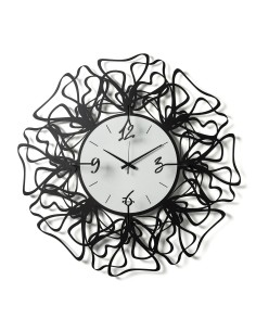 Arti & Mestieri-Orologio da parete Linea nero/bianco marmo Ø69 cm