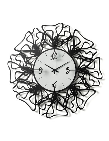 Arti & Mestieri-Orologio da parete Linea nero/bianco marmo Ø69 cm