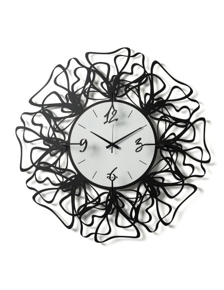 Arti & Mestieri-Orologio da parete Linea nero/bianco marmo Ø69 cm