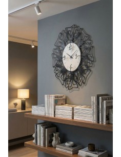 Arti & Mestieri-Orologio da parete Linea nero/bianco marmo Ø69 cm 2