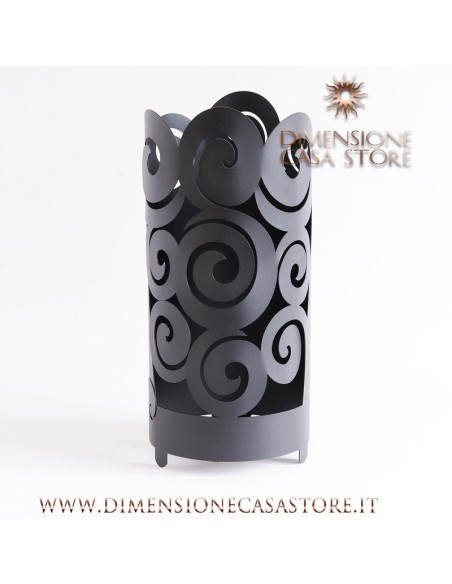 Arti & Mestieri - Portaombrelli di design Riccioli-nero Ø 23x51H