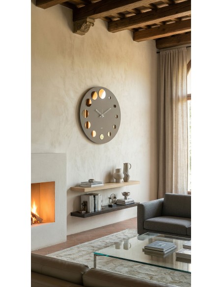 Arti & Mestieri-Orologio da parete Bodoni alluminio 62 x 70 cm di altezza - ∅ cm 24 quadrante