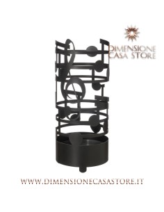 Arti & Mestieri - Moderno portaombrelli di design Note Musicali-Diametro-nero 23 cm x altezza di 54 cm