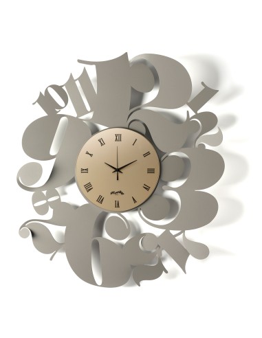 Arti & Mestieri-Orologio da parete Diana fango/velour luxe bronzo cm 62x70H- Ø24 quadrante