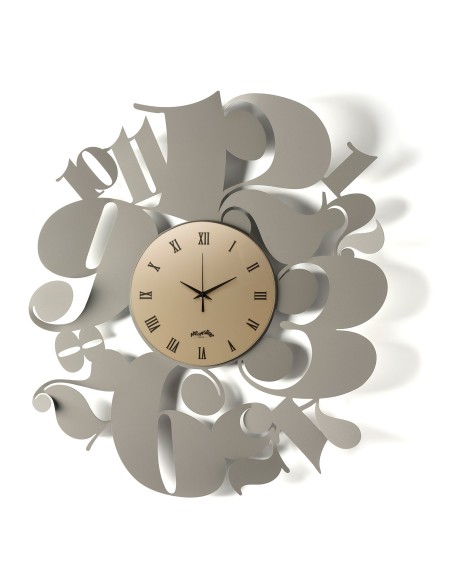 Arti & Mestieri-Orologio da parete Diana fango/velour luxe bronzo cm 62x70H- Ø24 quadrante