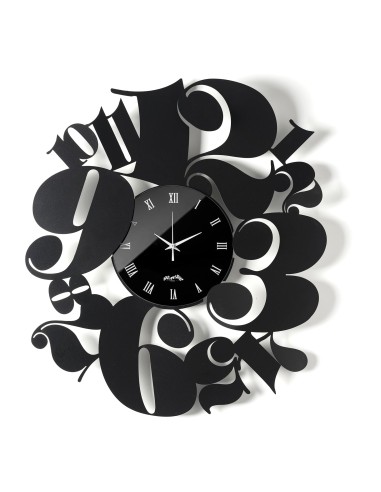 Arti & Mestieri-Orologio da parete Diana nero/crystal luxe nero cm 62x70H- Ø24 quadrante