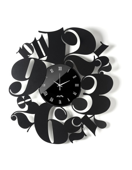 Arti & Mestieri-Orologio da parete Diana nero/crystal luxe nero cm 62x70H- Ø24 quadrante