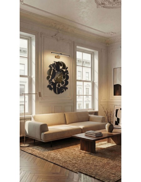 Arti & Mestieri-Orologio da parete Diana nero/crystal luxe nero cm 62x70H- Ø24 quadrante