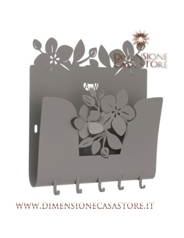 Arti & Mestieri - Cassetta portachiavi moderna Fior di Loto-fango 28 x 5 x 24 cm di altezza