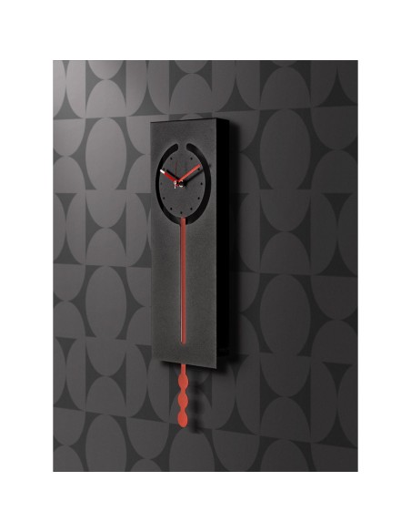Arti & Mestieri - Orologio a pendolo Omega-20x53h cm-nero/ rosso