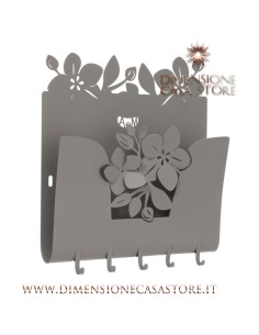 Arti & Mestieri - Cassetta portachiavi moderna Fior di Loto-fango 28 x 5 x 24 cm di altezza