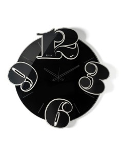 Arti & Mestieri-Orologio da parete minimal Formula fango/crystal luxe nero