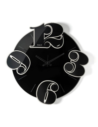 Arti & Mestieri-Orologio da parete minimal Formula fango/crystal luxe nero