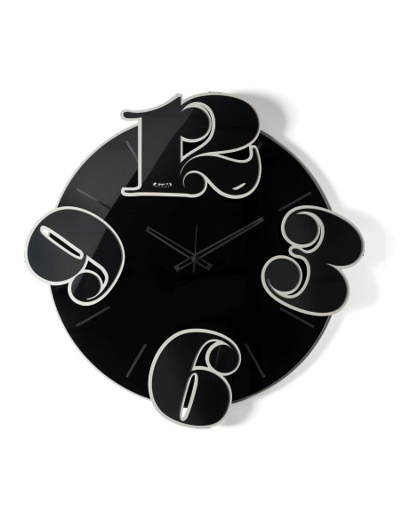 Arti & Mestieri-Orologio da parete minimal Formula fango/crystal luxe nero