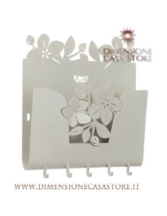 Arti & Mestieri - Cassetta portachiavi moderna Fior di Loto-28 x-avorio 5 x 24 cm di altezza