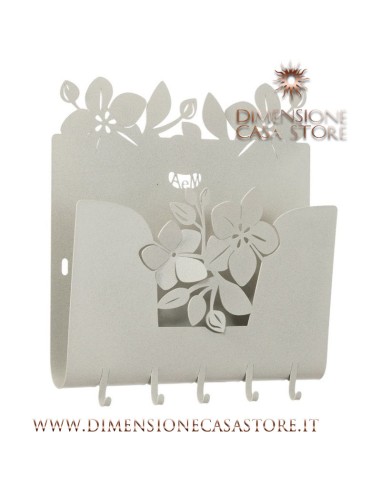 Arti & Mestieri - Cassetta portachiavi moderna Fior di Loto-28 x-avorio 5 x 24 cm di altezza