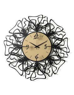 Arti & Mestieri-Orologio da parete particolare Linea nero/miele Ø69 cm