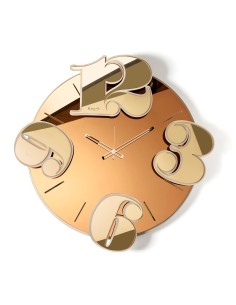 Arti & Mestieri-Orologio da parete minimal Benguiat beige/crystal luxe ambra cm 70x68H - Ø62 quadrante