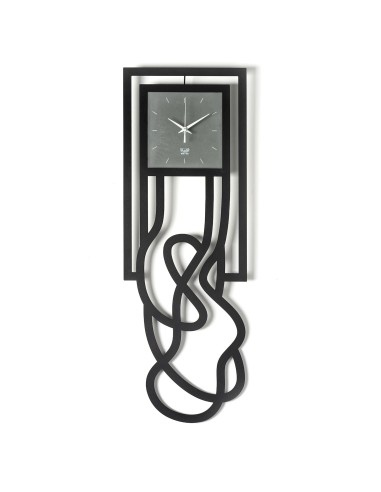Arti & Mestieri-Orologio da parete particolare Magma nero cm 30x85H