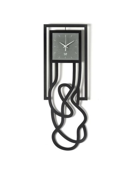 Arti & Mestieri-Orologio da parete particolare Magma nero cm 30x85H