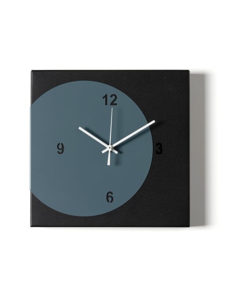 Arti & Mestieri - Orologio di design minimal Ecleo-28x28h cm-nero/petrolio