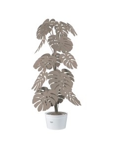 Arti & Mestieri - Lampada da terra moderna Monstera con vaso porta lampada bianco Diametro 60 x 170 cm di altezza