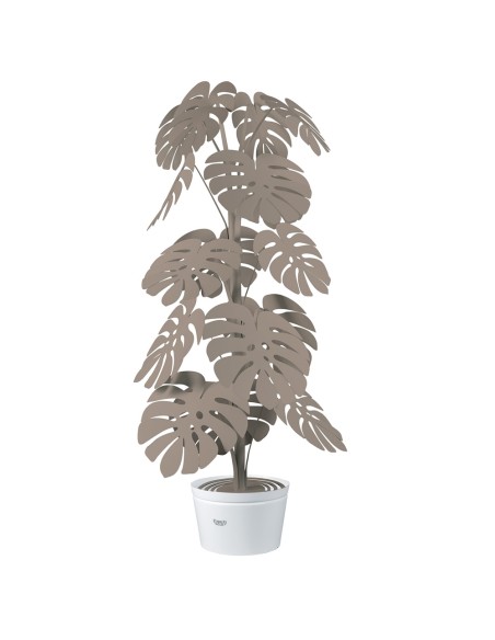 Arti & Mestieri - Lampada da terra moderna Monstera con vaso porta lampada bianco Diametro 60 x 170 cm di altezza