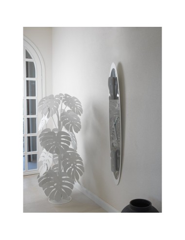 Arti & Mestieri - Lampada Monstera  Bianco con vaso porta lampada bianco Diametro 60 x 170 cm di altezza