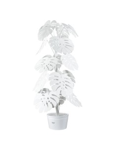 Arti & Mestieri - Lampada Monstera  Bianco con vaso porta lampada bianco Diametro 60 x 170 cm di altezza
