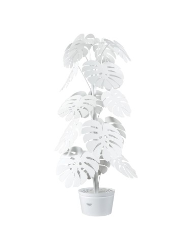 Arti & Mestieri - Lampada Monstera  Bianco con vaso porta lampada bianco Diametro 60 x 170 cm di altezza