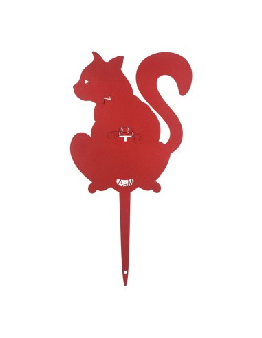 Arti & Mestieri - Porta Zampirone da Vaso Gatto Rosso