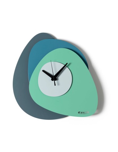 Arti & Mestieri - Orologio di design minimal Grease-petrolio/blu oltremare/ verde acqua/cenere 35x35h cm