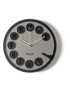 Arti & Mestieri - Orologio vintage Call me-nero/fango ⌀ 30cm, 4cm di spessore