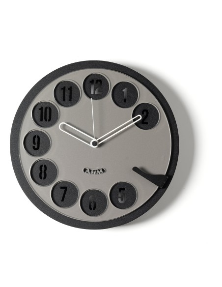 Arti & Mestieri - Orologio vintage Call me-nero/fango ⌀ 30cm, 4cm di spessore