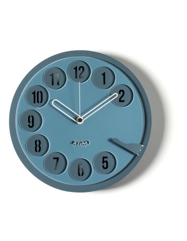 Arti & Mestieri - Orologio vintage Call me-petrolio/blu oltremare ⌀ 30cm, 4cm di spessore
