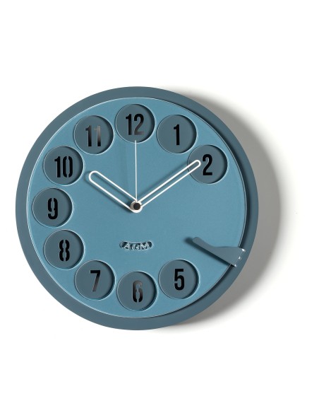 Arti & Mestieri - Orologio vintage Call me-petrolio/blu oltremare ⌀ 30cm, 4cm di spessore