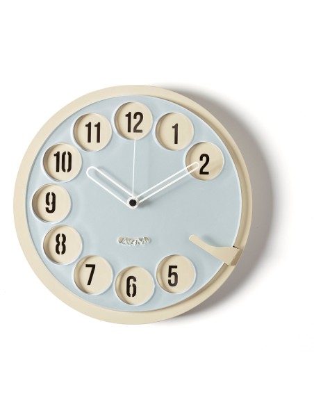 Arti & Mestieri - Orologio vintage Call me-crema/cenere ⌀ 30cm, 4cm di spessore