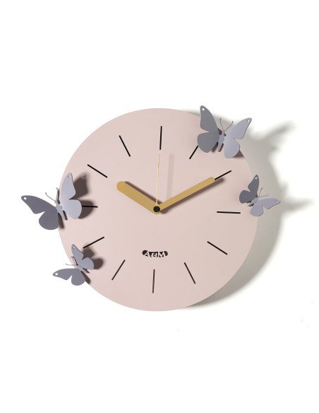 Arti & Mestieri - Orologio con farfalle Battito d'Ali-⌀-gelso/glicine 30cm