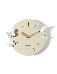 Arti & Mestieri - Orologio con farfalle Battito d'Ali-⌀-crema/bianco marmo 30cm