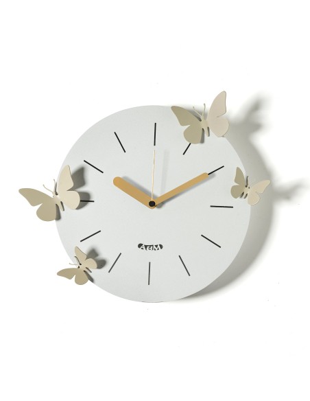 Arti & Mestieri - Orologio con farfalle Battito d'Ali-⌀-cenere 30cm
