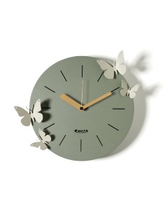 Arti & Mestieri - Orologio con farfalle Battito d'Ali-⌀-giada/avorio 30cm 2