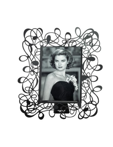 Arti & Mestieri - Portafoto di design Scarabocchio Grande-nero 26 x 30 cm di altezza (14 x 18 formato della foto)