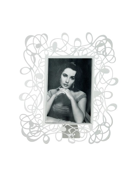 Arti & Mestieri - Portafoto di design Scarabocchio Grande-bianco marmo 26 x 30 cm di altezza (14 x 18 formato della foto)