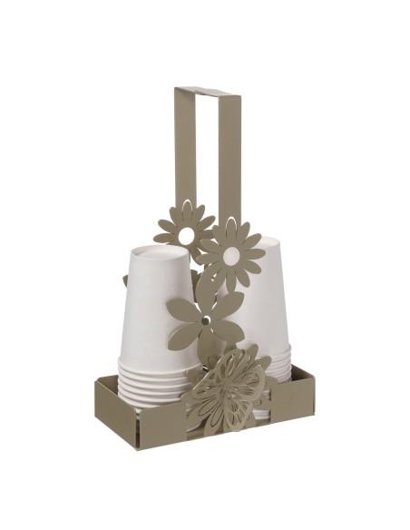Arti & Mestieri - Porta bicchieri Margherite-16 x-miele 8 x 27 cm di altezza