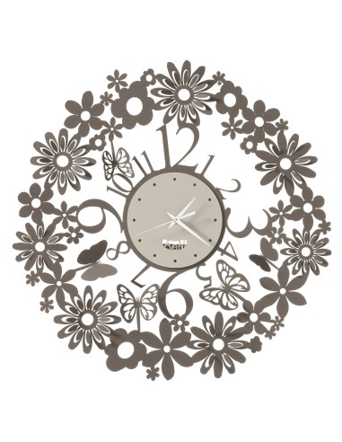 Arti & Mestieri - Orologio da parete di design Margherite-fango/avorio 50 cm di diametro