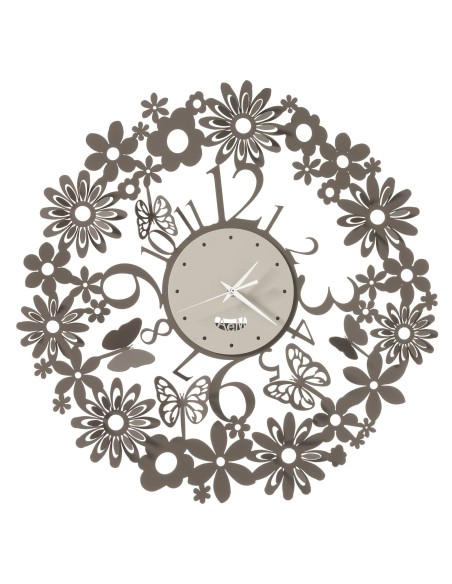 Arti & Mestieri - Orologio da parete di design Margherite-fango/avorio 50 cm di diametro